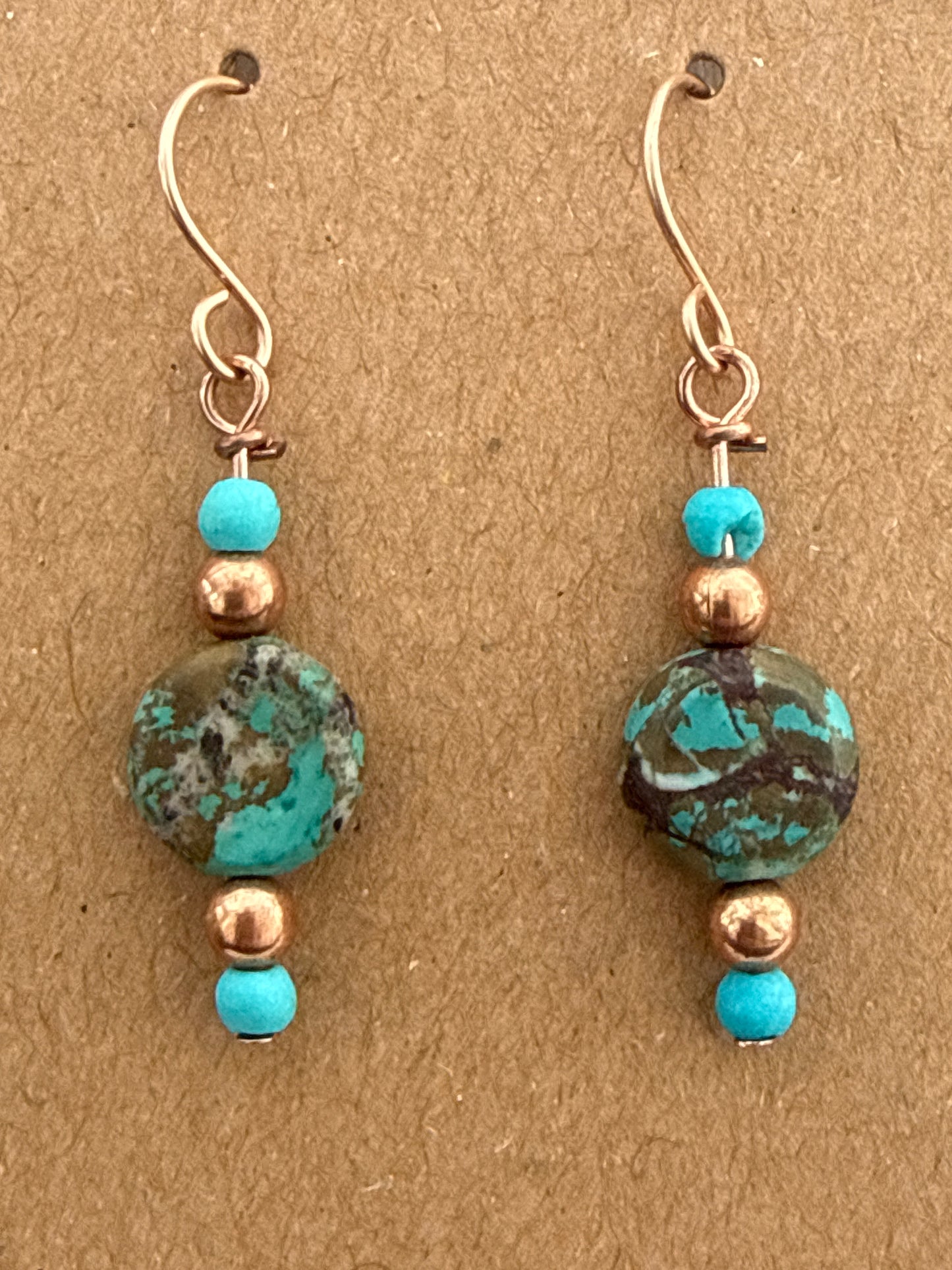 Copper and turquoise earrings