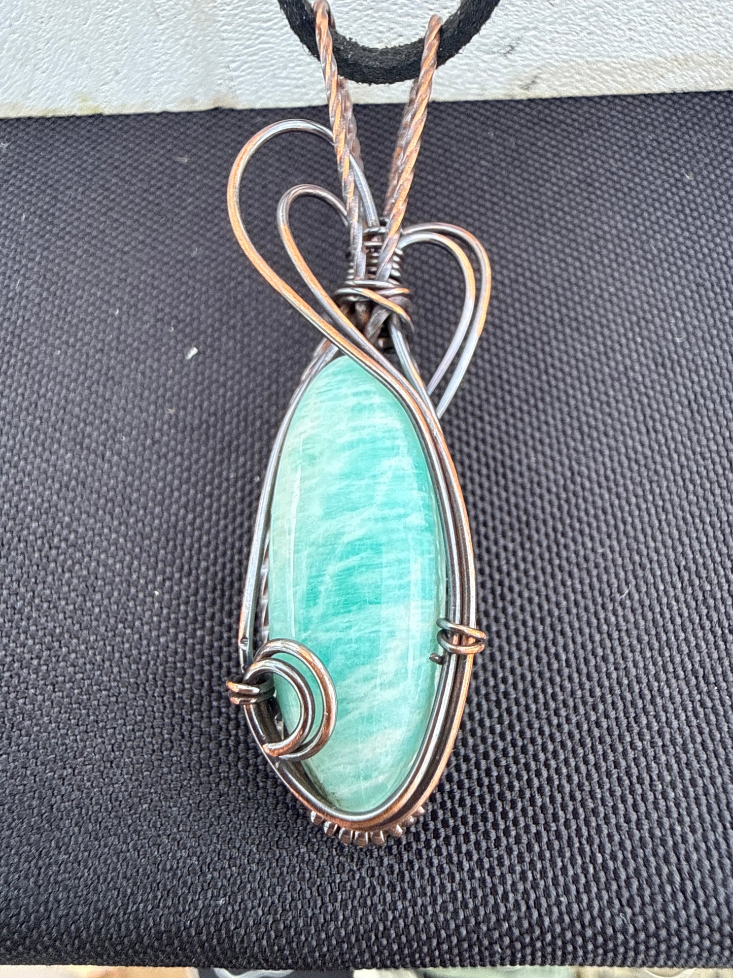 Amazonite Wire Wrapped Pendant