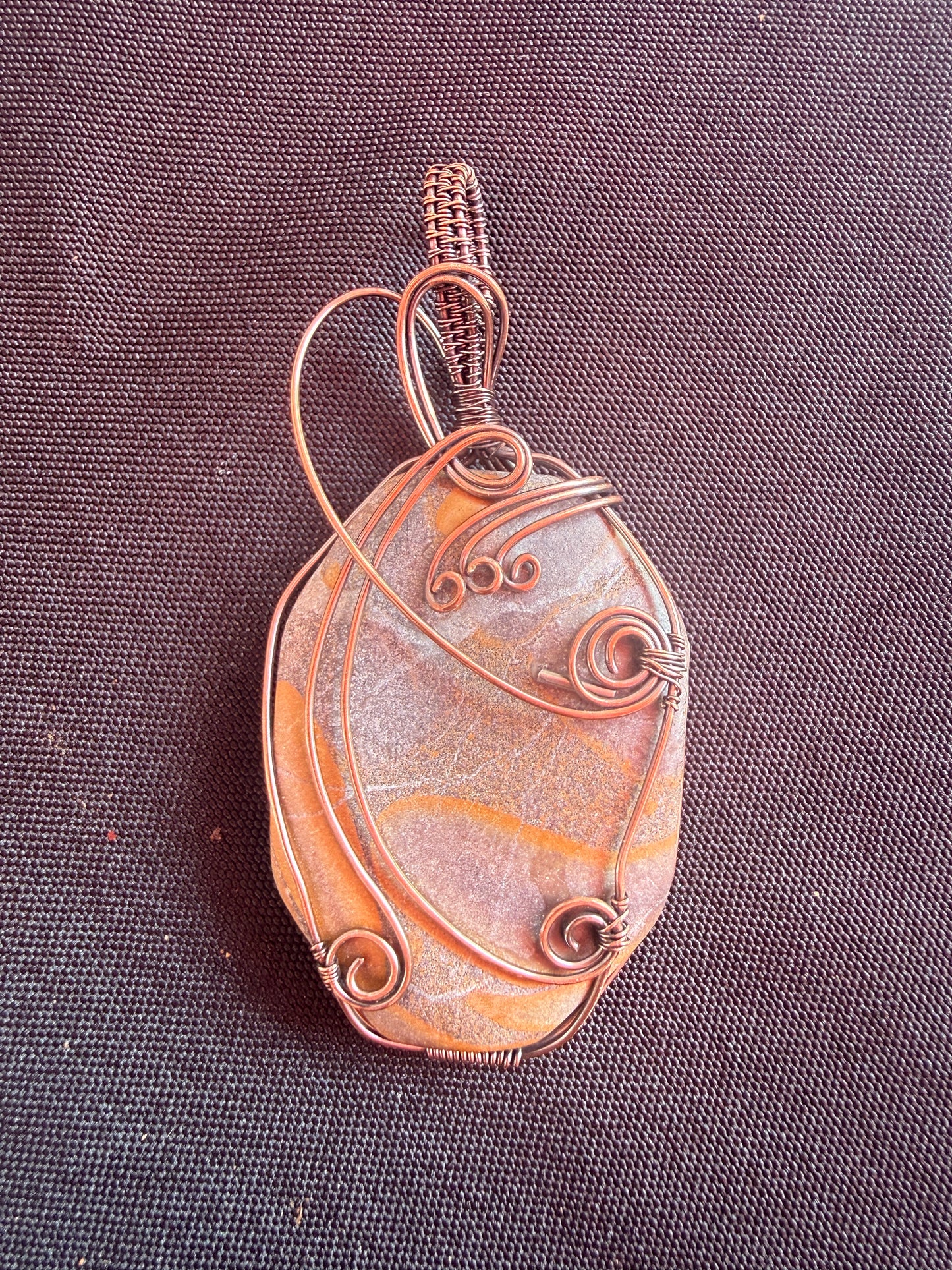 Stone Copper Wire Wrapped Pendant