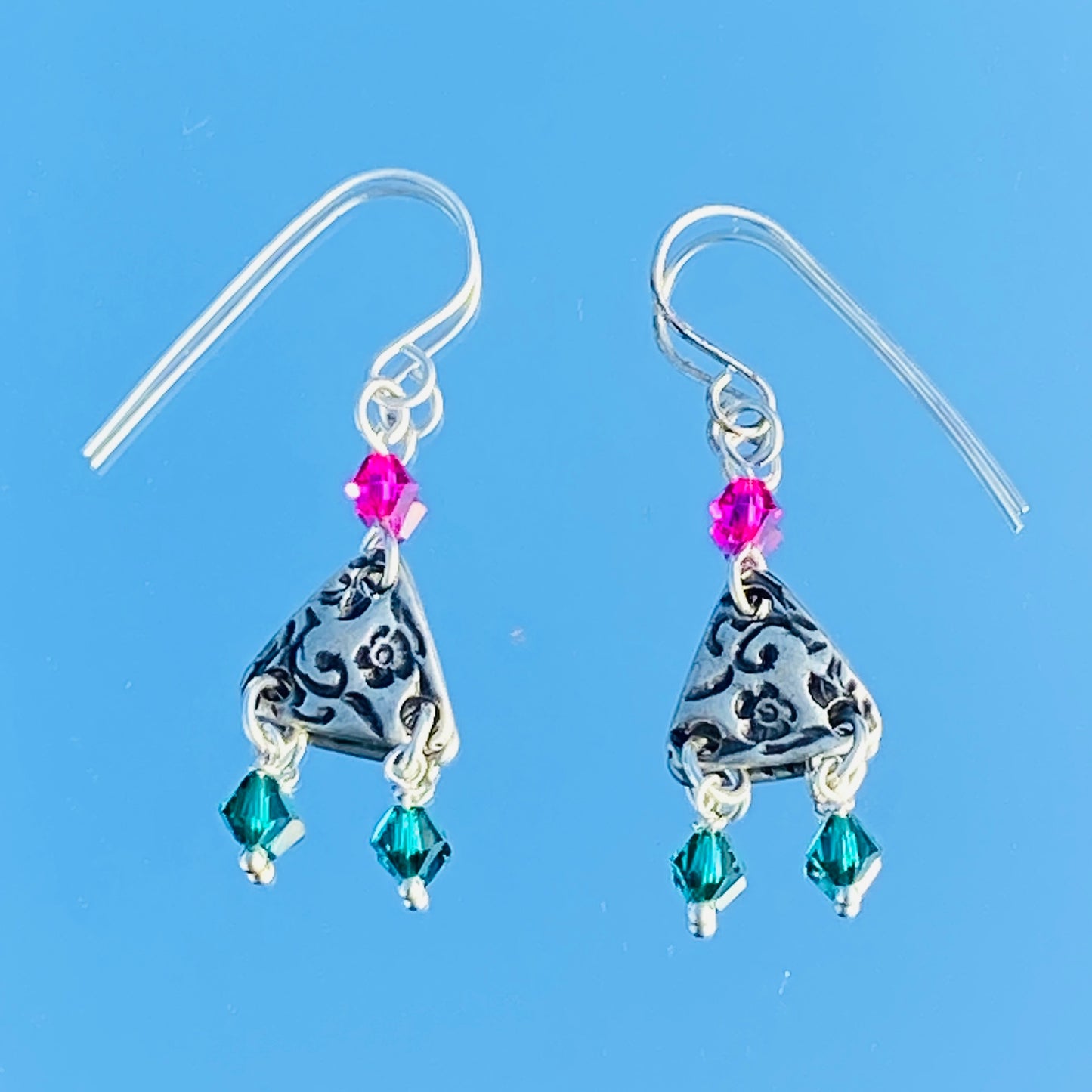 Floral emerald and fuchsia