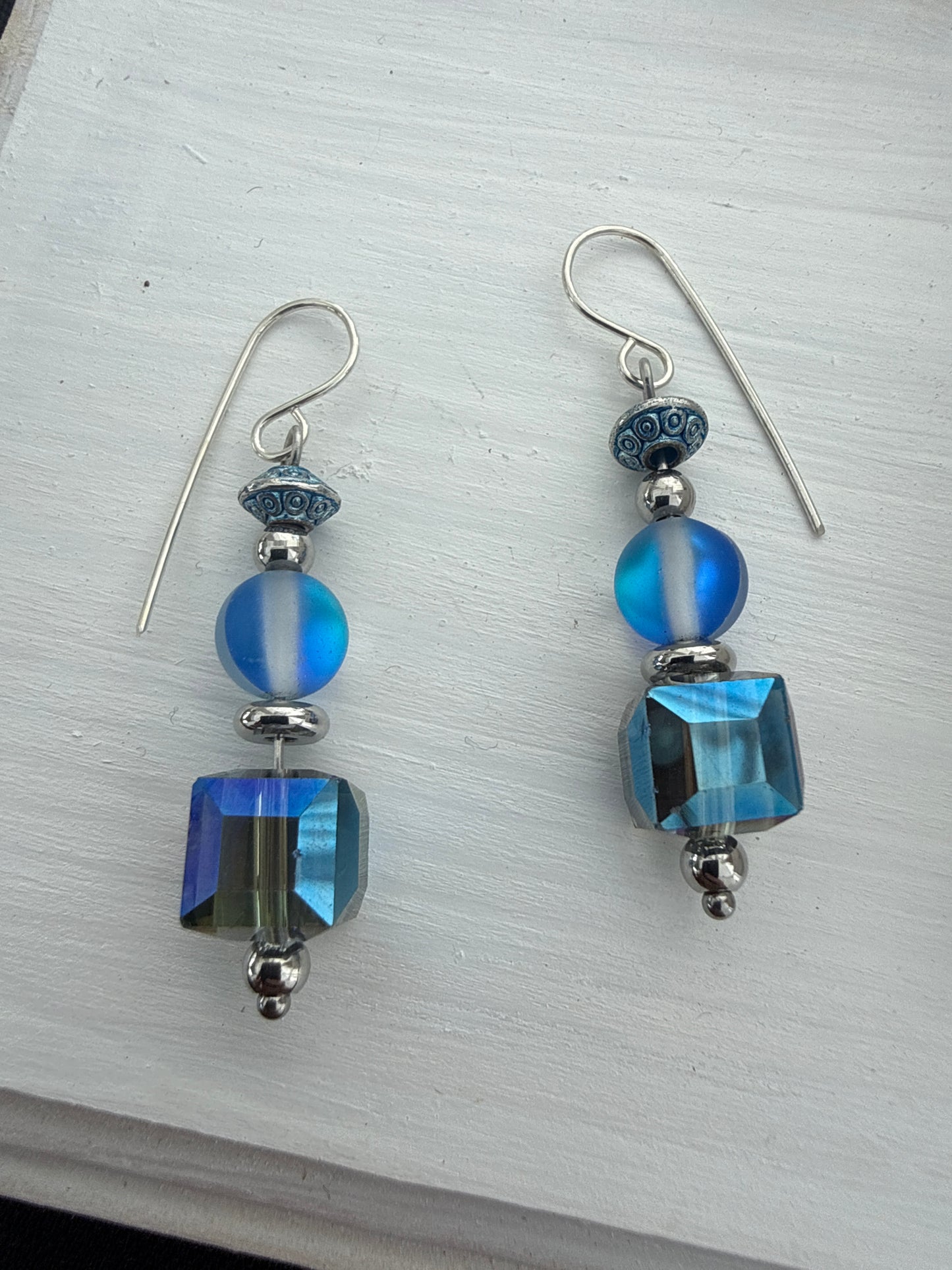 Blue crystal earrings