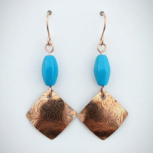 Copper and Turquoise Earrings