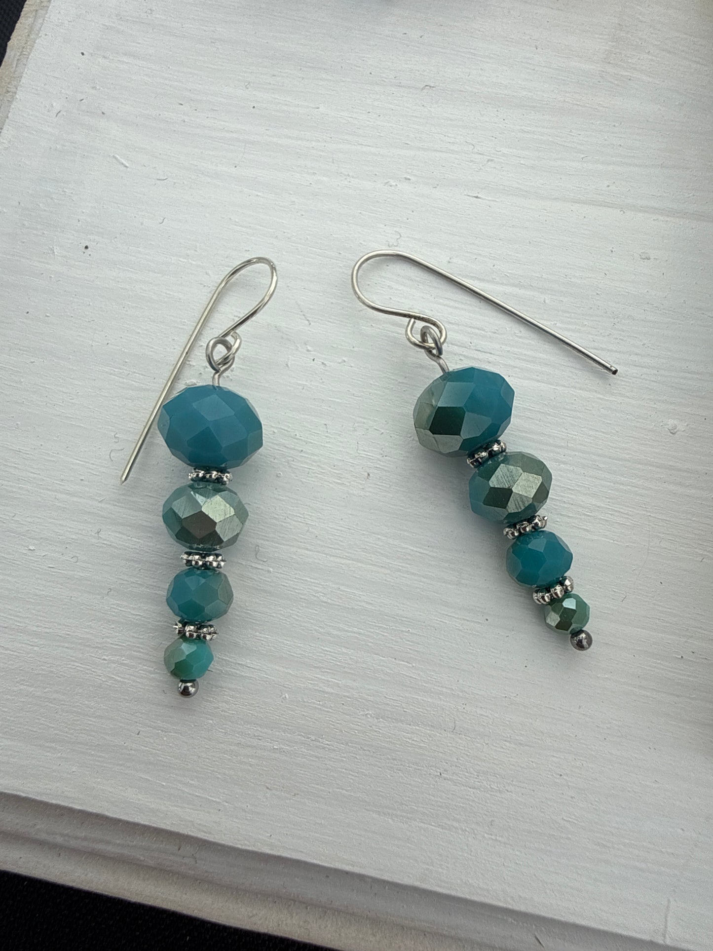 Turquoise crystal earrings
