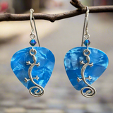 Blue Gecko Pick Earrings