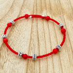 Red glass beaded bracelet