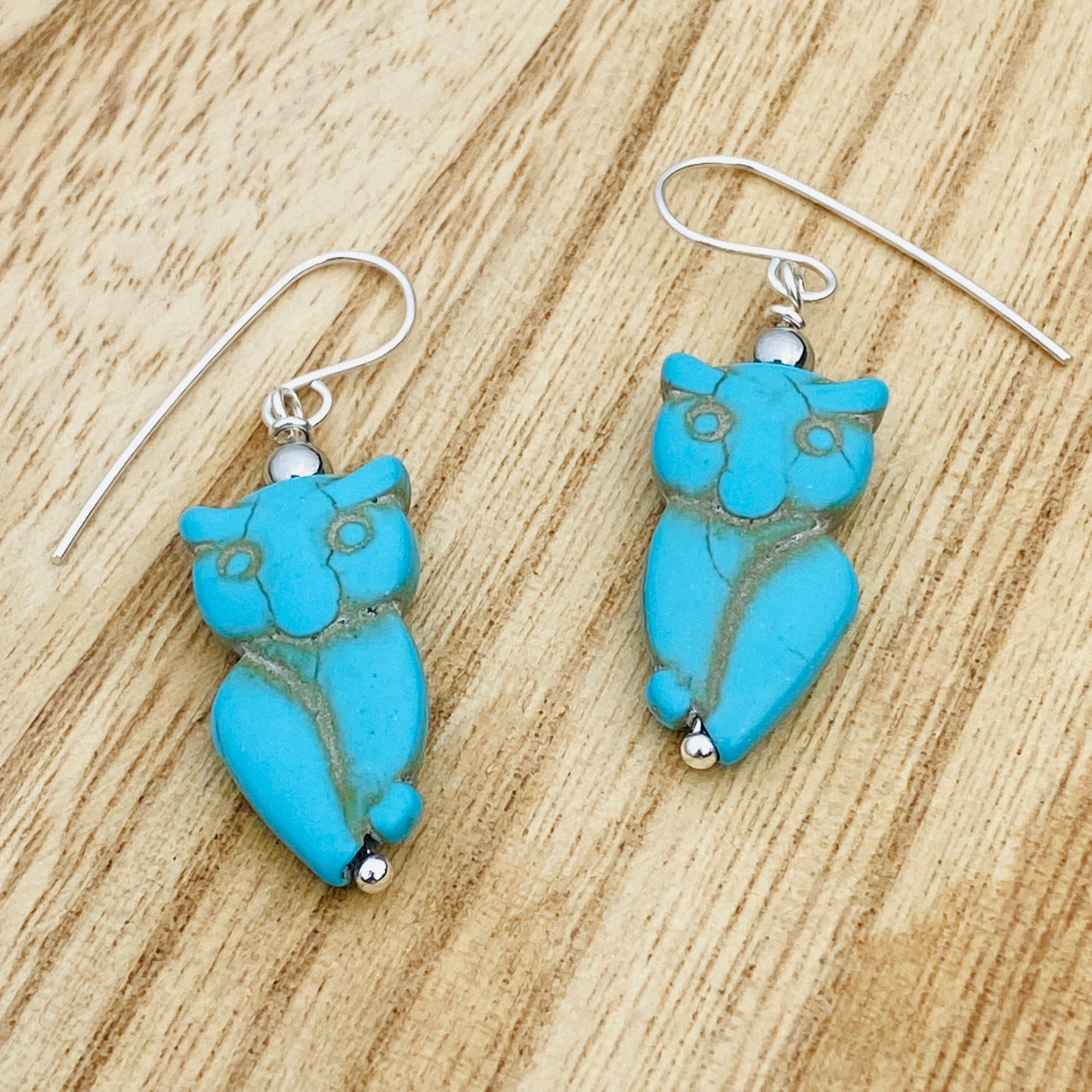 Turquoise Owl Earrings