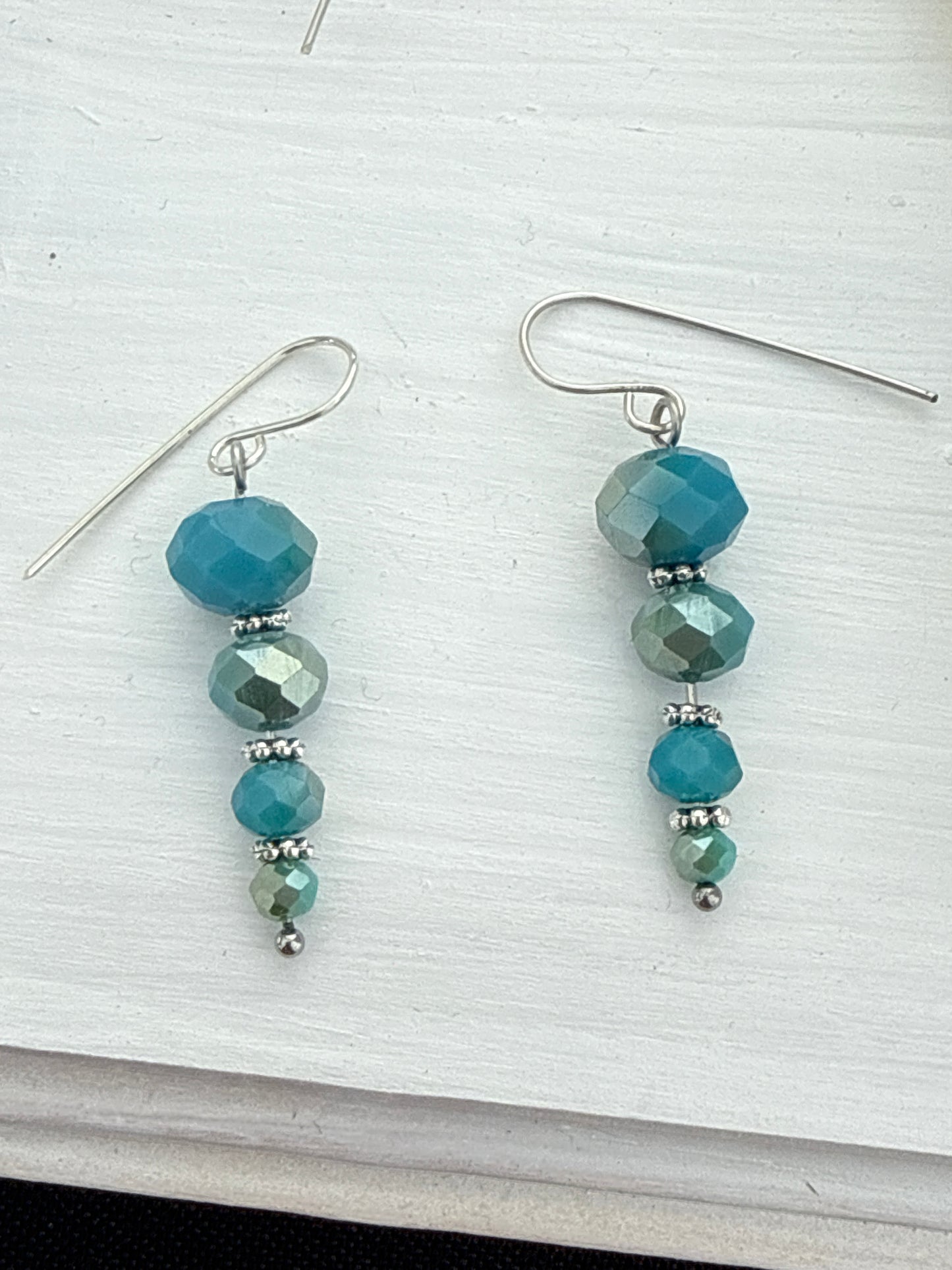 Turquoise crystal earrings