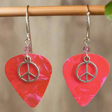 Pink Peace Pick Earrings