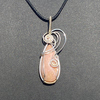 Peach Opal Wire Wrapped Pendant