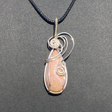Peach Opal Wire Wrapped Pendant