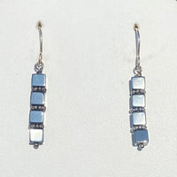 Hematite Cube Earrings