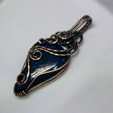 Antique Copper Lapis Wire Wrapped Pendant