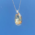 Golden crystal pear necklace