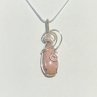 Peach Opal Wire Wrapped Pendant
