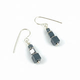 Hematite Cube Tower Earrings
