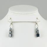 Hematite Cube Tower Earrings