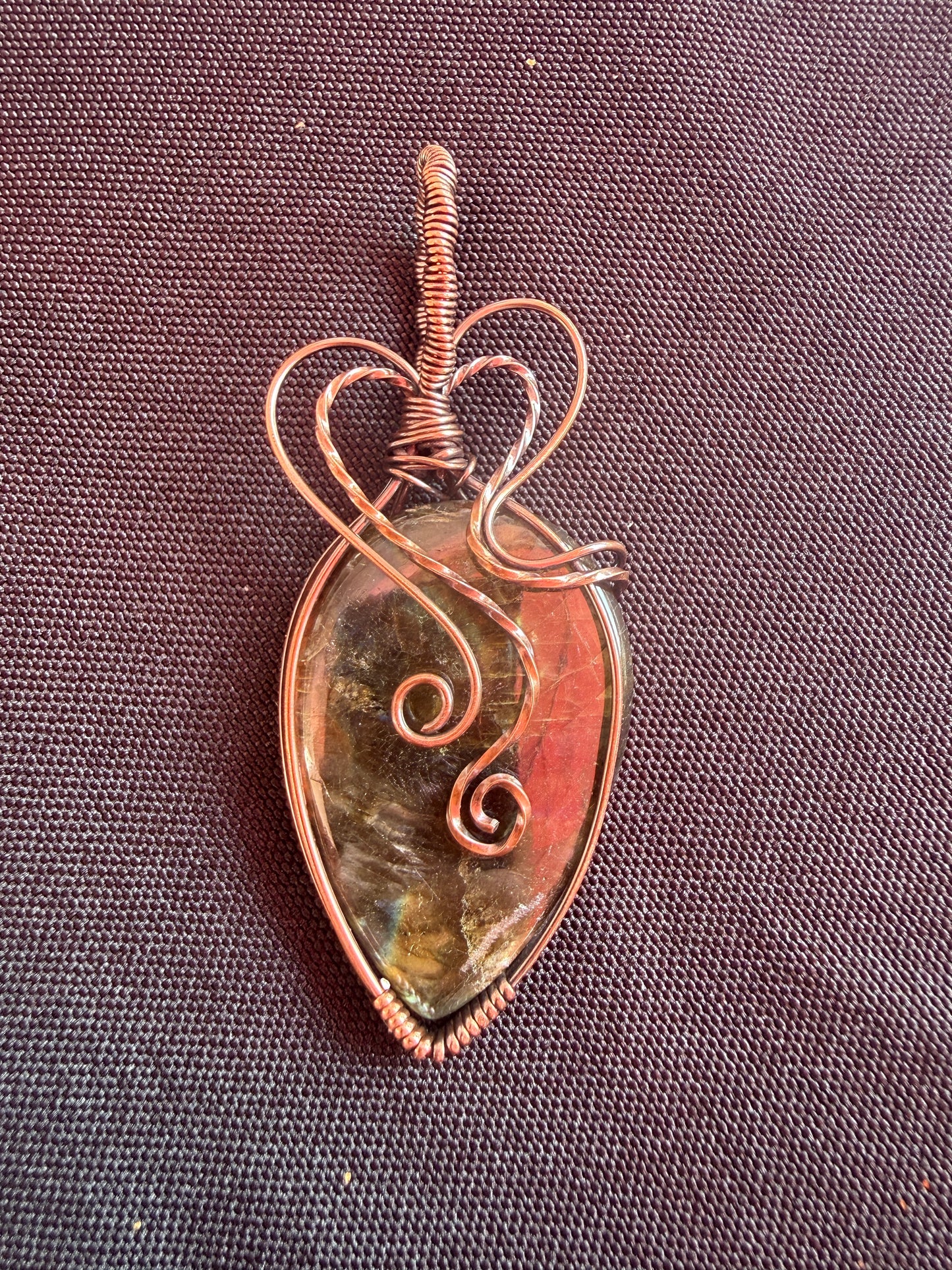 Labradorite Copper Wire Wrapped Pendant