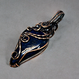 Antique Copper Lapis Wire Wrapped Pendant