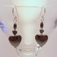 Hematite Heart Earrings - Giulian Lyn