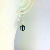 Hematite Barrel Earrings Short - Giulian Lyn