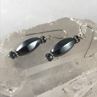 Hematite Oval Twist Earrings - Giulian Lyn