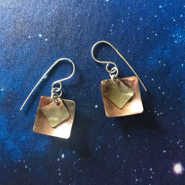 Mini brass and copper diamonds