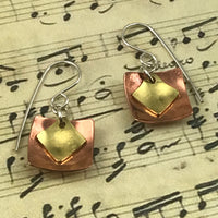 Copper Mixed Metal Earrings - Giulian Lyn