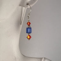 SU Orange Crystal Earrings - Giulian Lyn